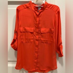 H&M Women's Bright Pink Button-Front Shirt